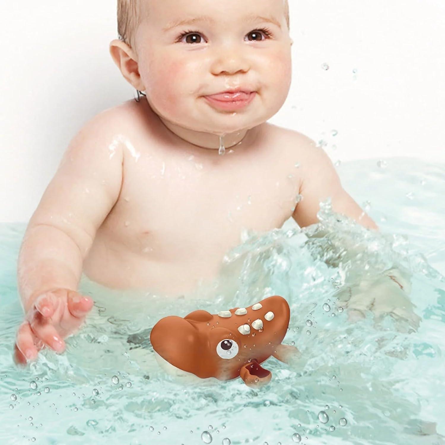 Wind Up Toys 3 Pcs Swimming Duck Turtle Crocodile Penguin Bath Tub Toy for Kids