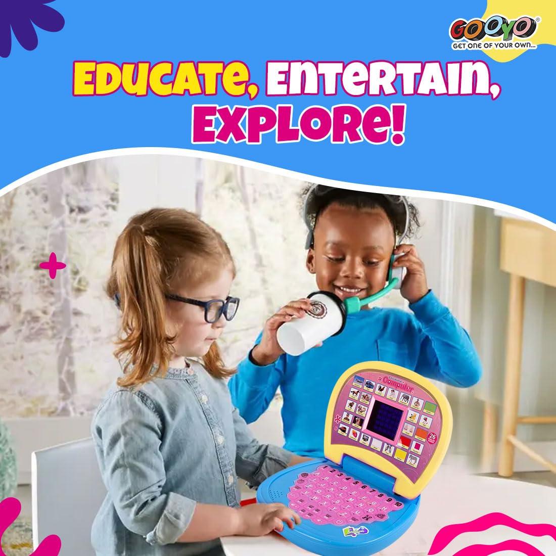 Battery Operated Educational Learning Laptop Toy with LED Display and Music Effect