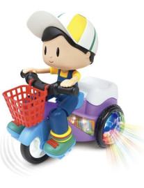 ABS Plastic Bump & Go Stunt Tricycle Boy Toy with 3D Lights For Kids