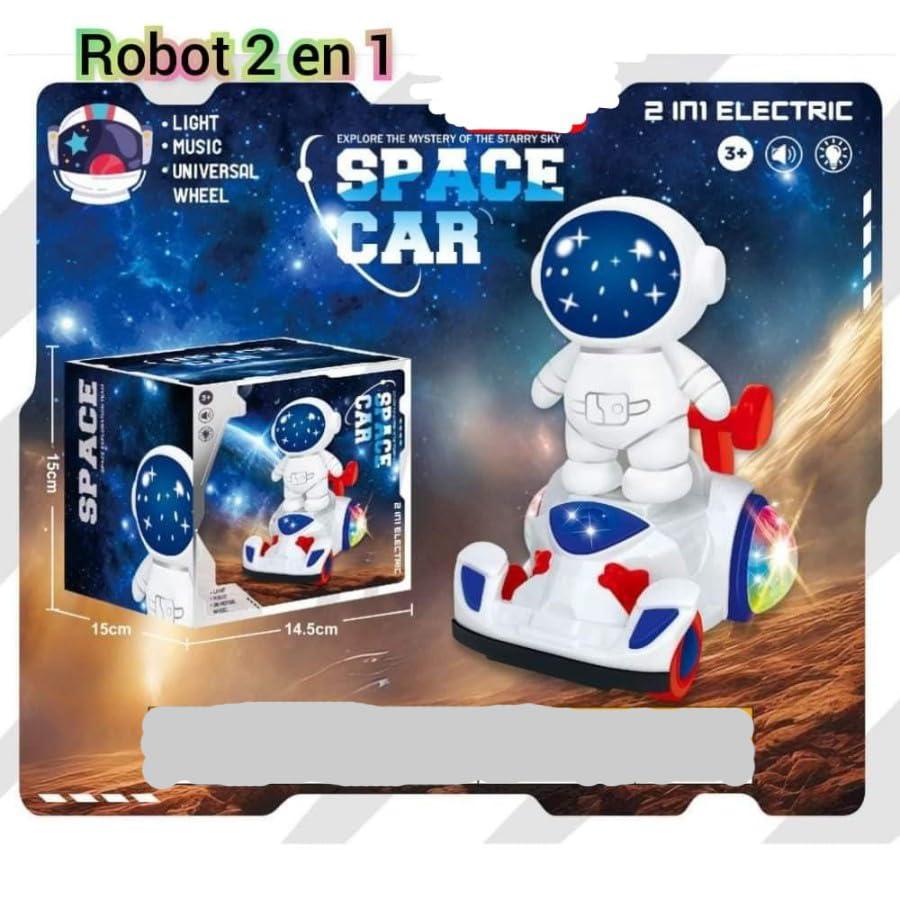 Astronaut Space Vehicle Car Toy with Light, Music, 360° Rotation and Bump & go Action for Kids
