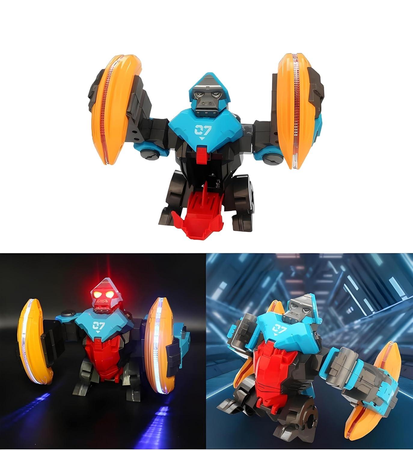 Gorilla Tumbling and Flipping Dancing Musical Toy with 360 Degree Rolling Gorilla Banana Lights and Music for Kids