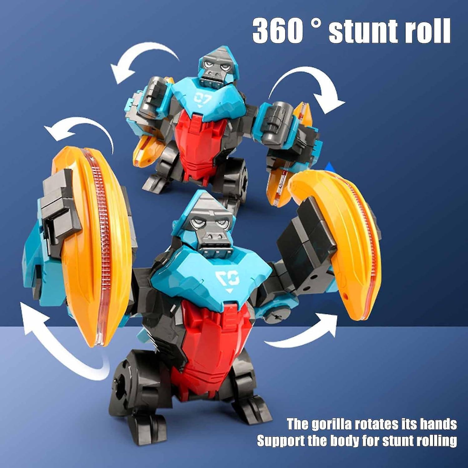 Gorilla Tumbling and Flipping Dancing Musical Toy with 360 Degree Rolling Gorilla Banana Lights and Music for Kids