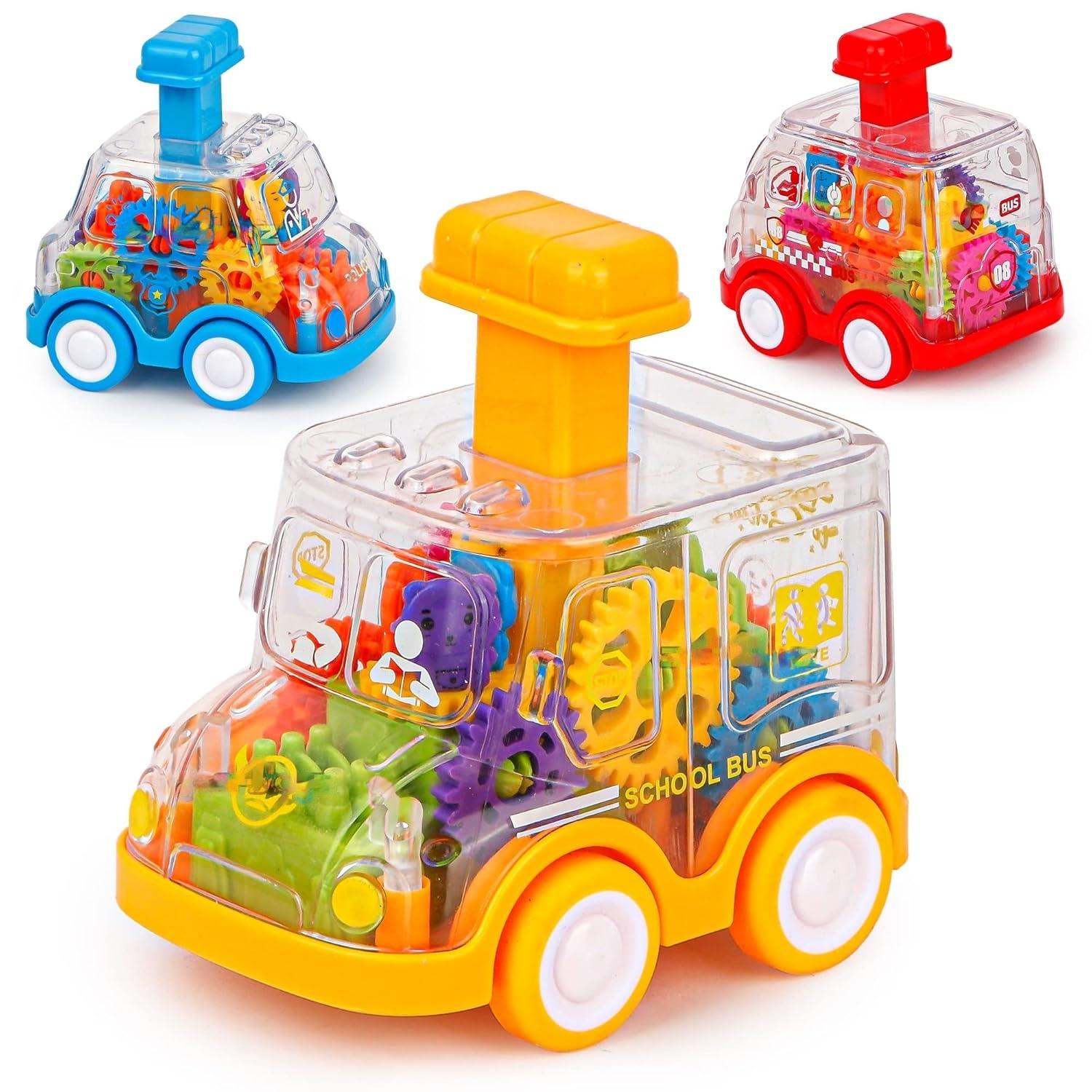 Pull Back Car Toys for Kids, friction toys, Press and Go Crawling Friction Toy Car