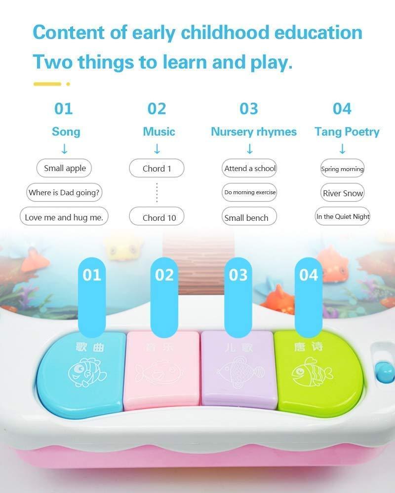 Fishing Game Toys with Slideway, Electronic Toy Fishing Set with Magnetic Pond, Learning Educational Toys