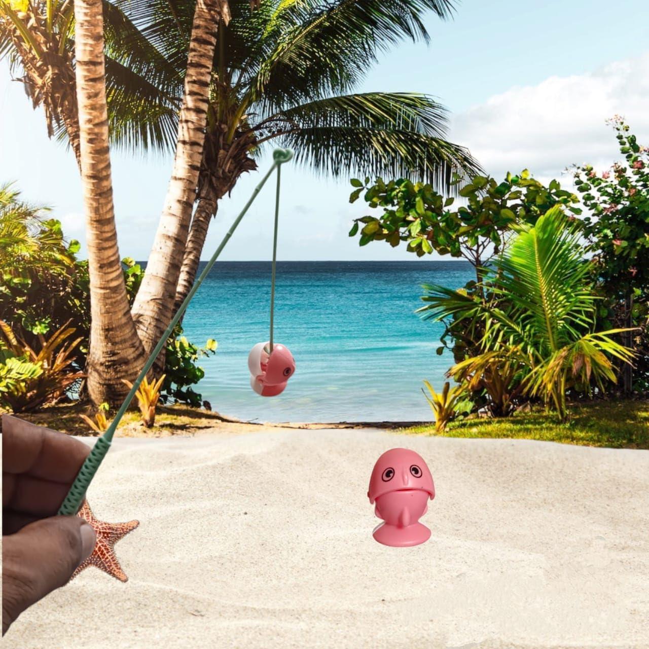 Fishing Rotating Pond with 45 Pcs Fish, 4 Fishing Pole and Music Effect for Kids - Multicolor