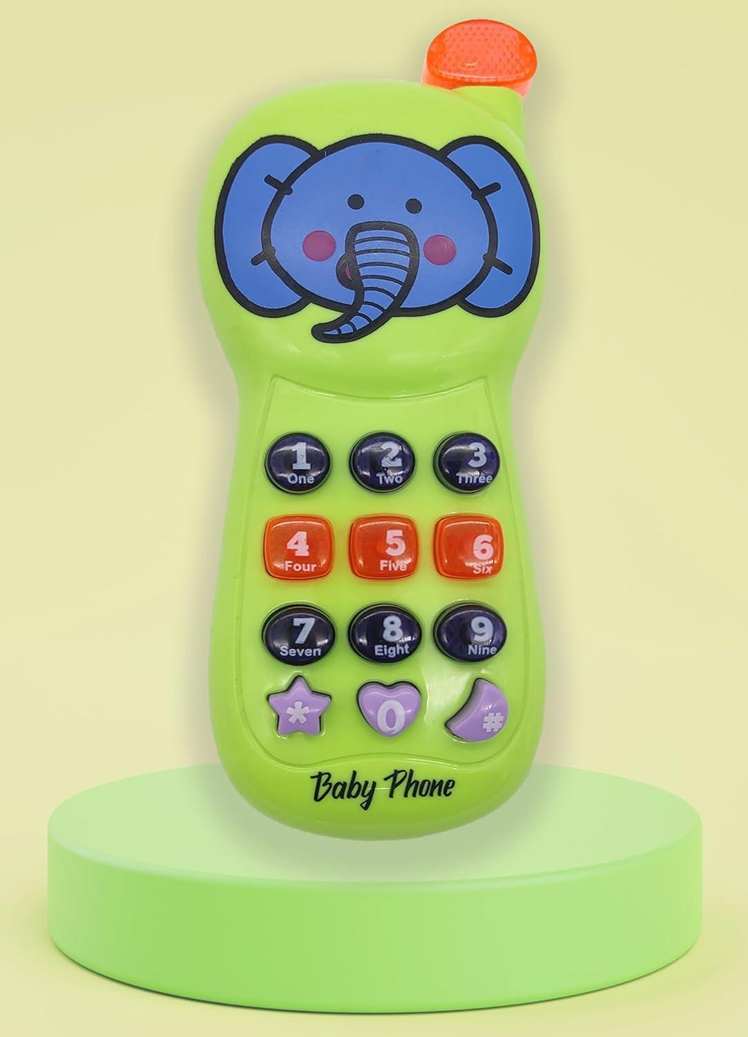 Mobile Phone Retro Style Realistic Look Pretend Play Toy for Kids Toddlers with Blinking Light and Dynamic Music