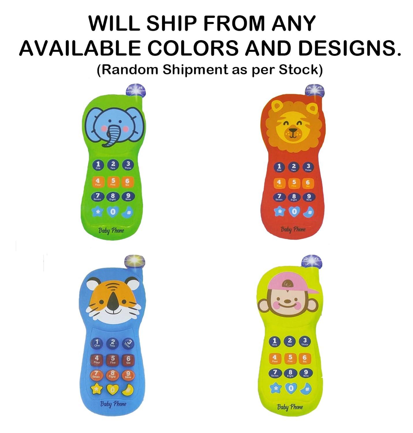 Mobile Phone Retro Style Realistic Look Pretend Play Toy for Kids Toddlers with Blinking Light and Dynamic Music