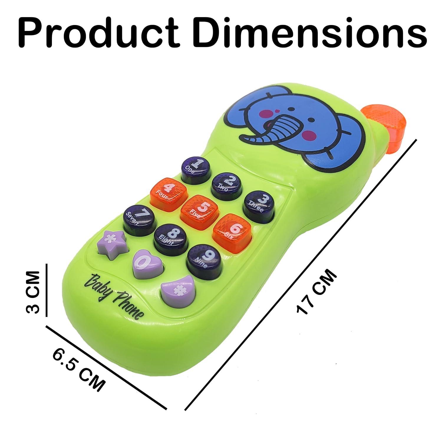 Mobile Phone Retro Style Realistic Look Pretend Play Toy for Kids Toddlers with Blinking Light and Dynamic Music