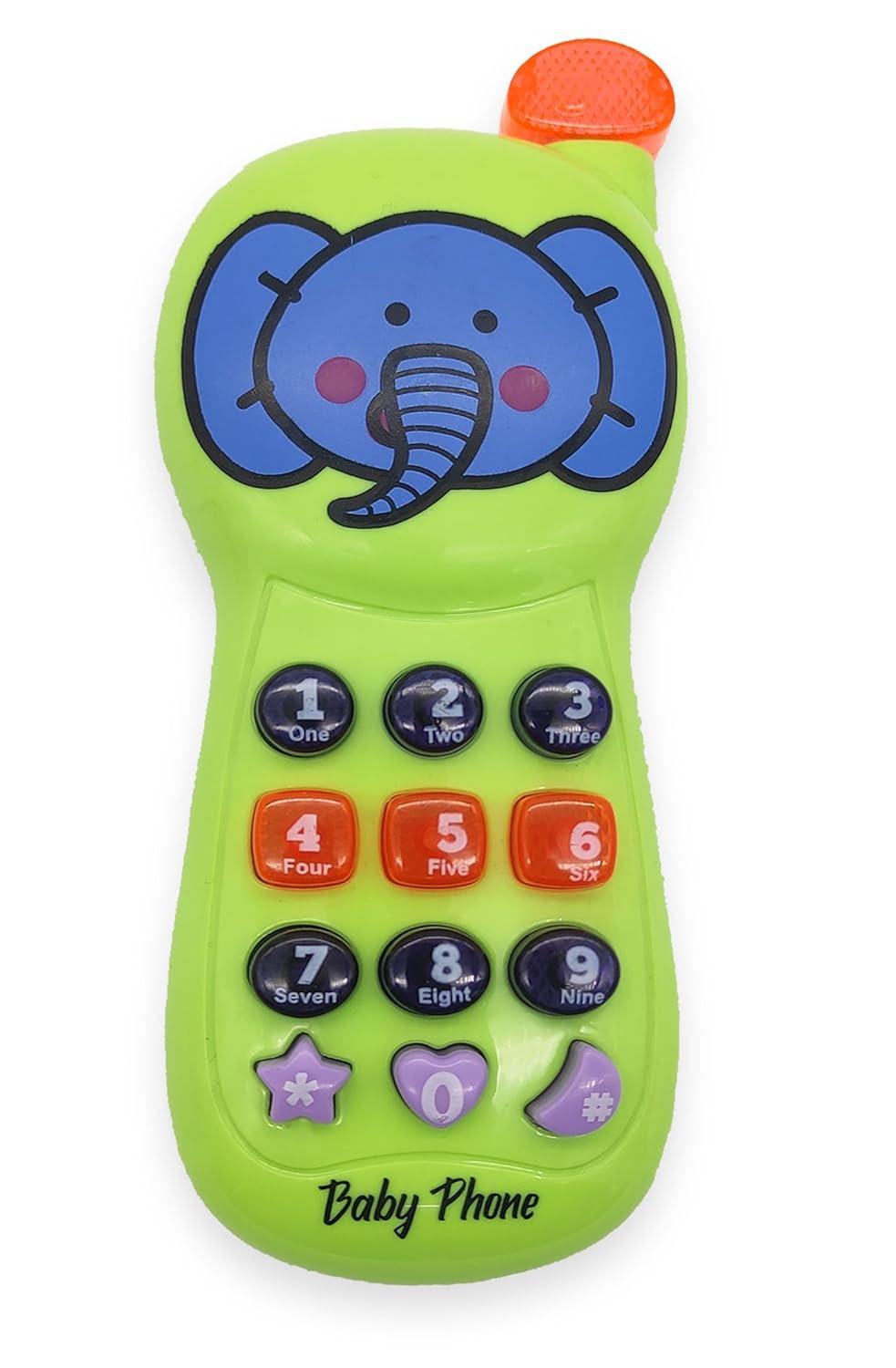 Mobile Phone Retro Style Realistic Look Pretend Play Toy for Kids Toddlers with Blinking Light and Dynamic Music