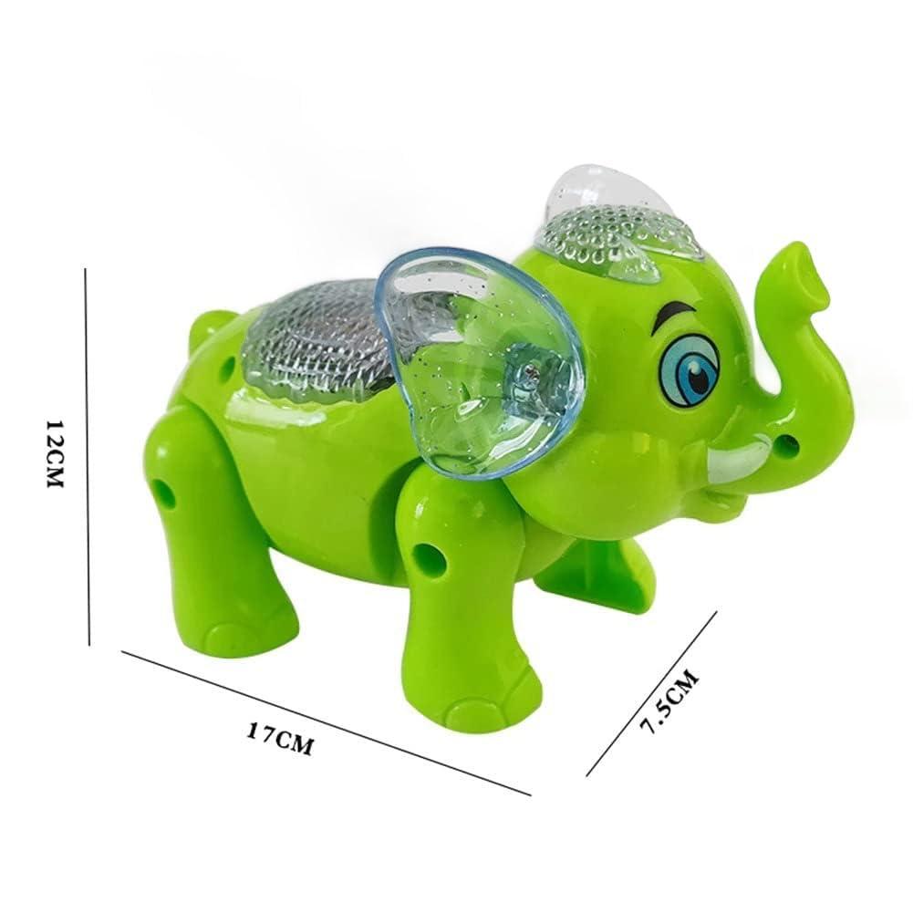 Clever Elephant Electric Toy for Kids Musical Flash Lightning Walking Animal Toy-Color as per Stock