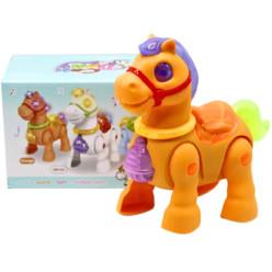 Plastic Pony Horse Walking with Light & Sound Battery Operated Moving Horse Crawling Baby Toy for Kids
