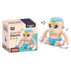 Dancing Rolling Electric Baby Toys for Kids | Baby Tumbling Doll | Battery Operated Games | Voice Sensor | LED Light and Music Rotating Arm Sound Toy