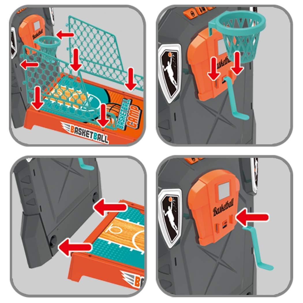Basketball Shooting Game Toy, Desktop Table Basketball Games Set with Basketball Court, Move Basket, Light and Score Fun Sports