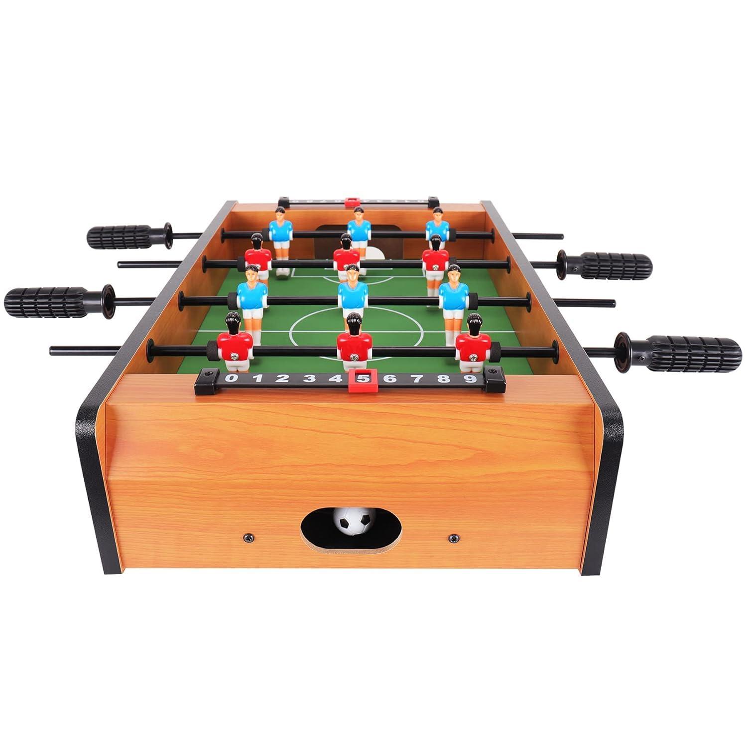 Portable Table Football Game - Foosball (Small) | Table Soccer Game Board | Indoor Sport Games for Boys Girls Adults and Family Mini Football Table for Kids