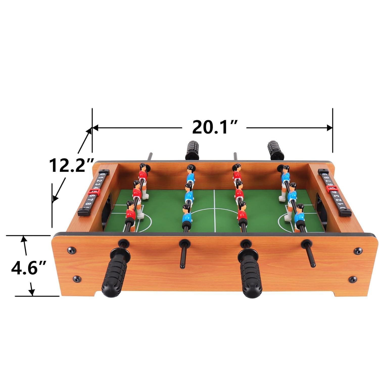 Portable Table Football Game - Foosball (Small) | Table Soccer Game Board | Indoor Sport Games for Boys Girls Adults and Family Mini Football Table for Kids