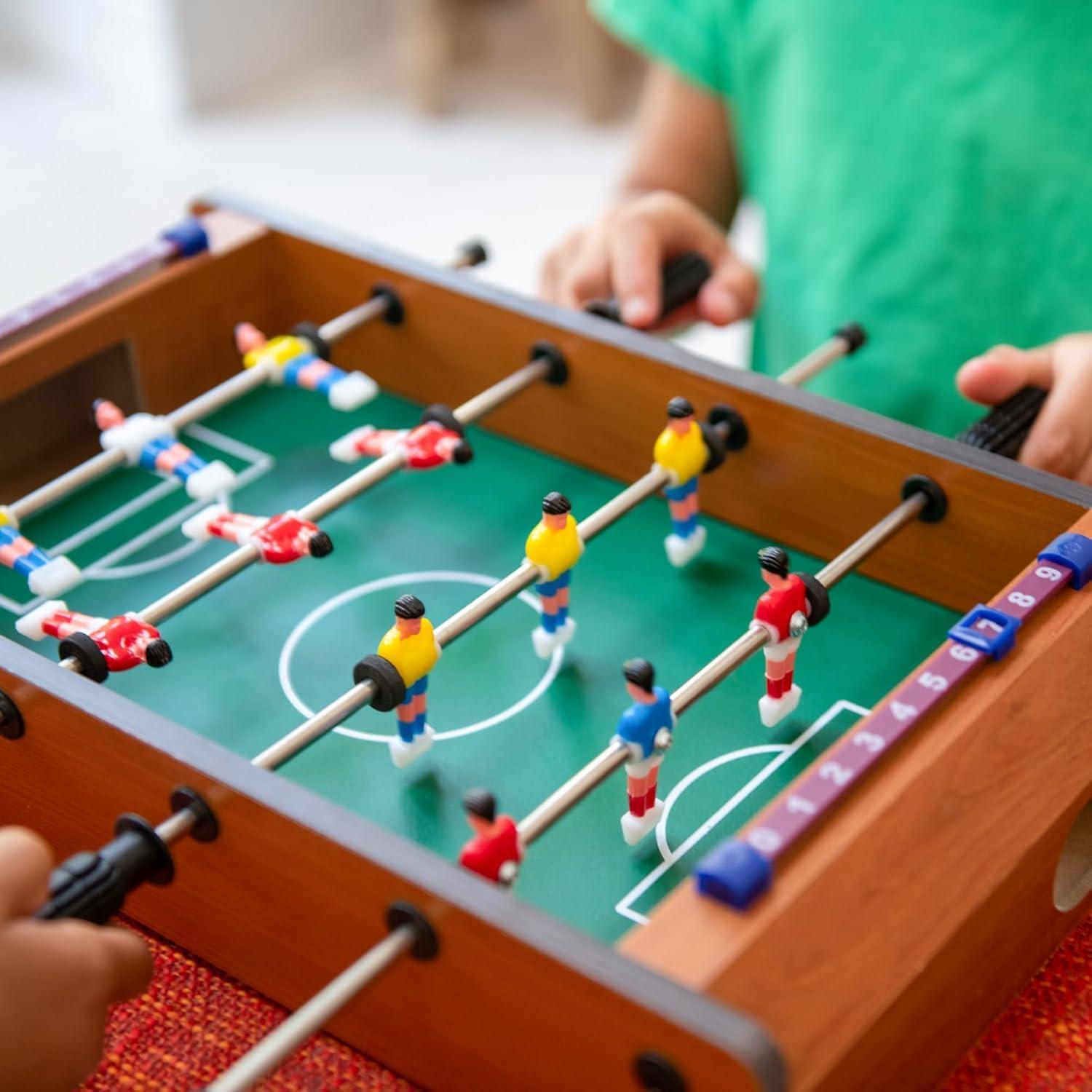 Portable Table Football Game - Foosball (Small) | Table Soccer Game Board | Indoor Sport Games for Boys Girls Adults and Family Mini Football Table for Kids