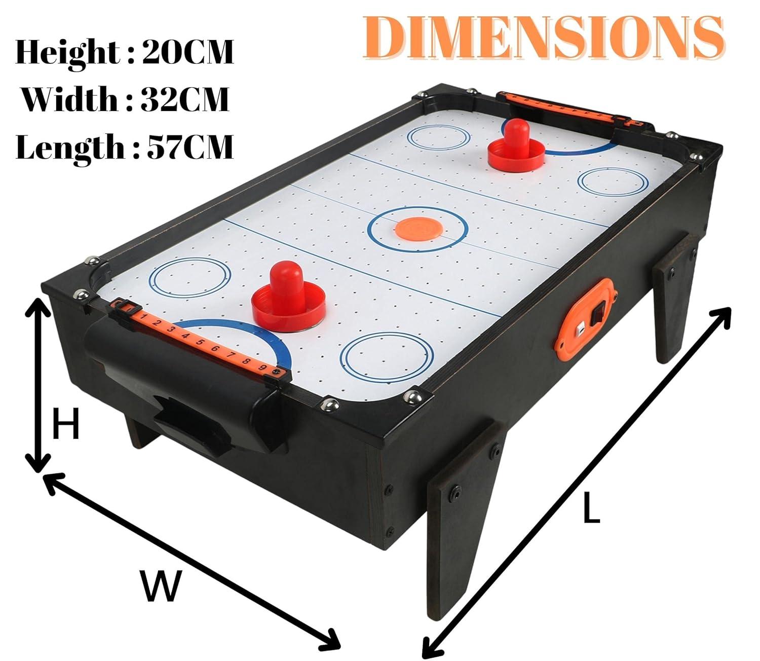 Small Sized Electric Air Powered Hockey, Foosball Table Indoor Sports Gaming Set for Kids & Adults with Equipment Accessories 2 Paddles,2 Pucks & Charger