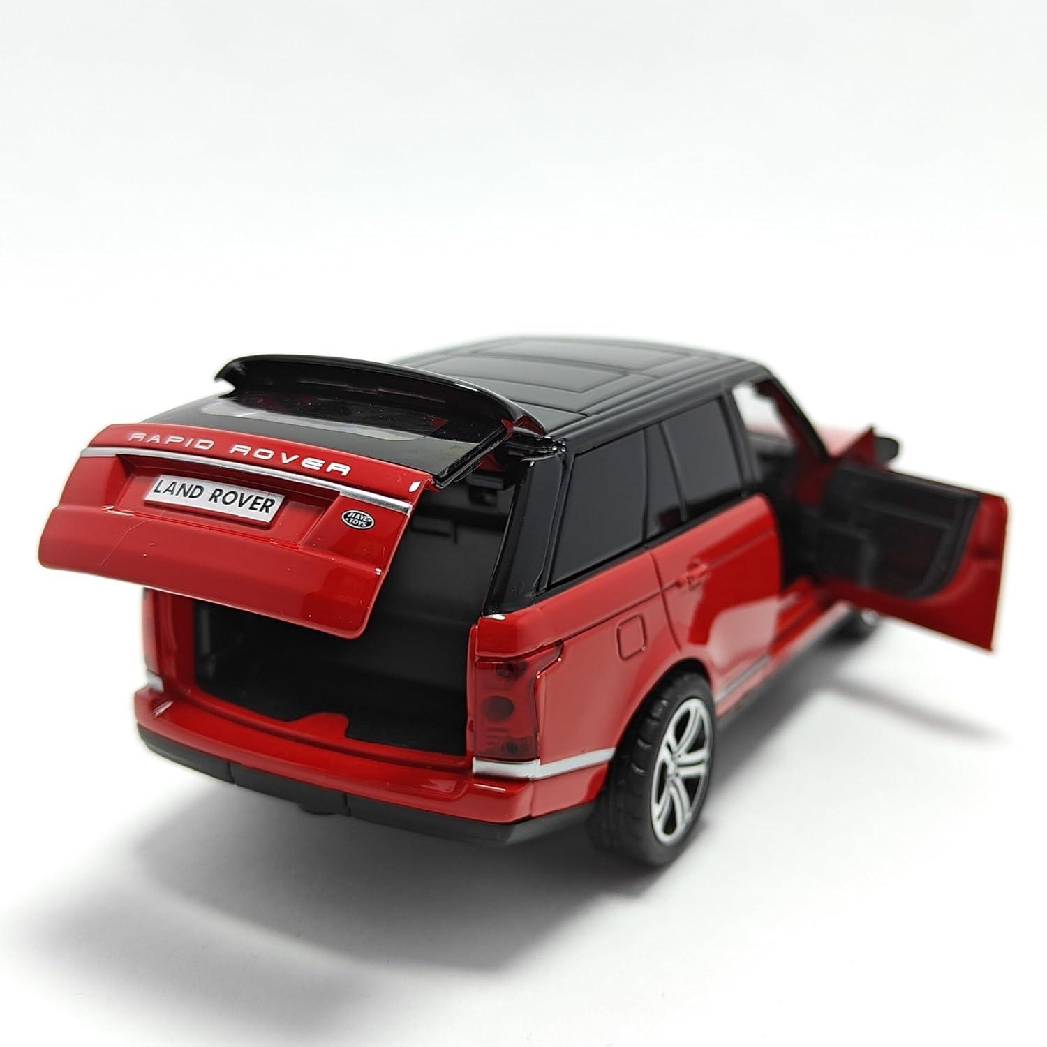 1:32 Range Rover Toy Car Metal Pull Back Diecast Car with Openable Door and Sound Light Gifts Toys for Kids (Red)