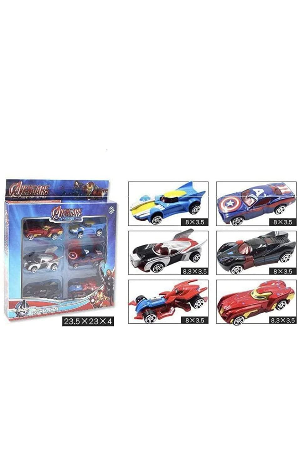 Die Cast 1:64 Avengers 6 in 1 Vehicles Metal Cars Action Series Playset for Kids  (Multicolor, Pack of 1)