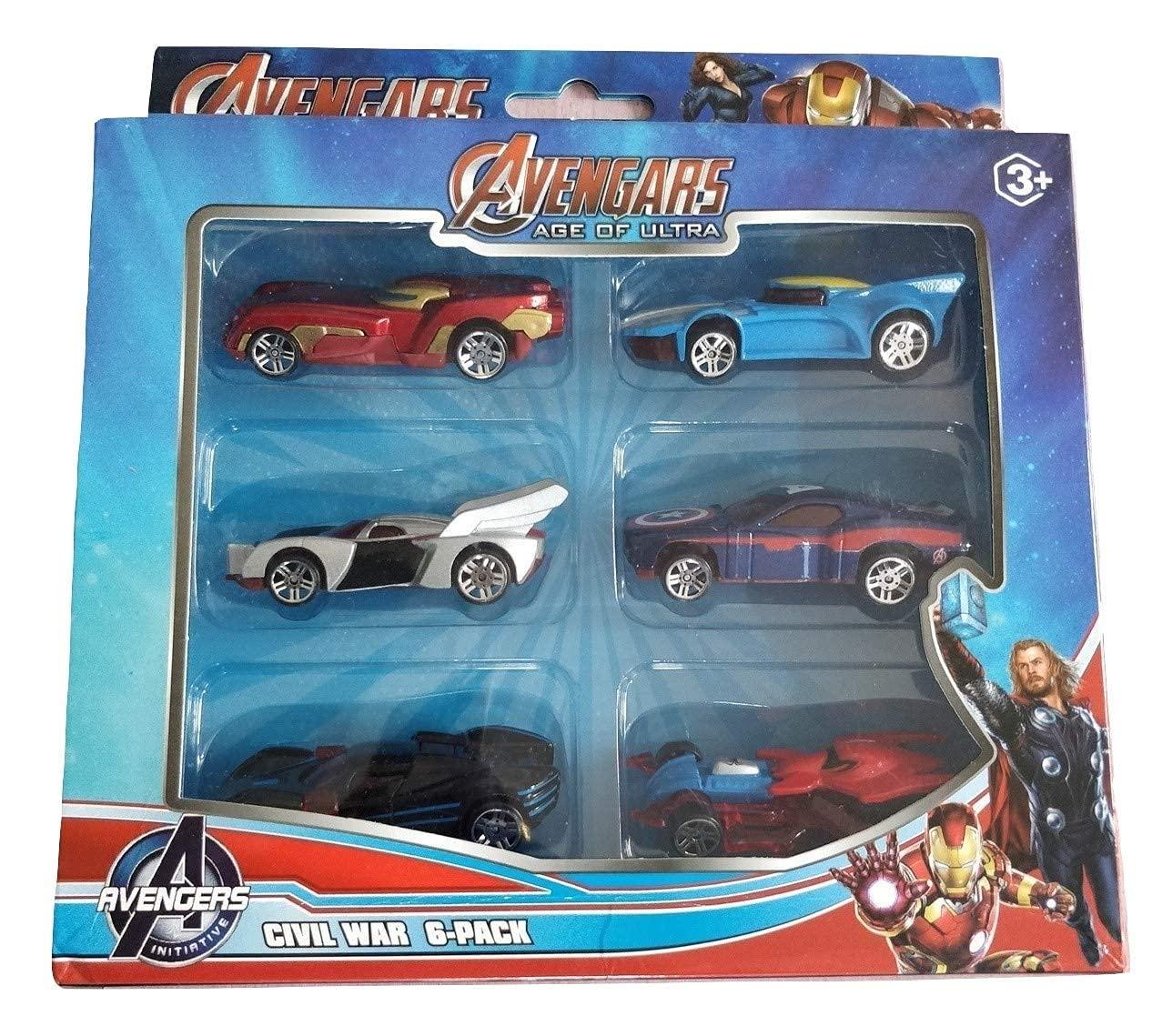 Die Cast 1:64 Avengers 6 in 1 Vehicles Metal Cars Action Series Playset for Kids  (Multicolor, Pack of 1)