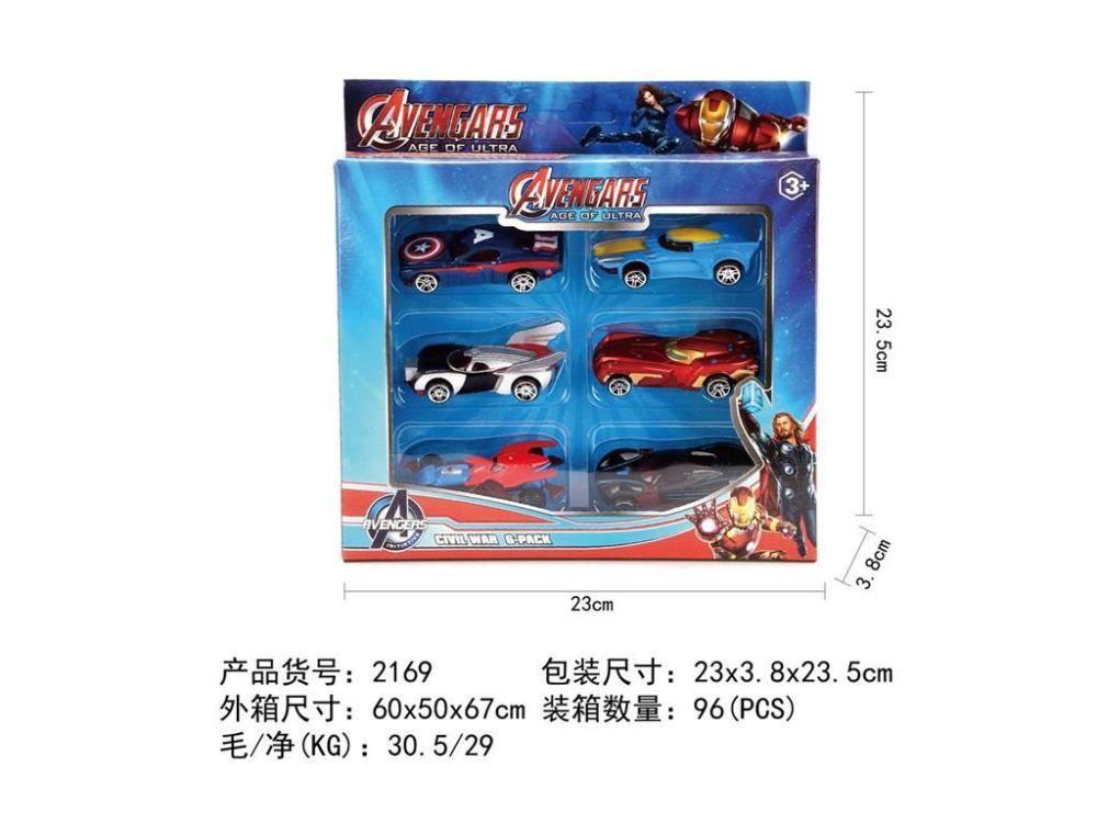 Die Cast 1:64 Avengers 6 in 1 Vehicles Metal Cars Action Series Playset for Kids  (Multicolor, Pack of 1)