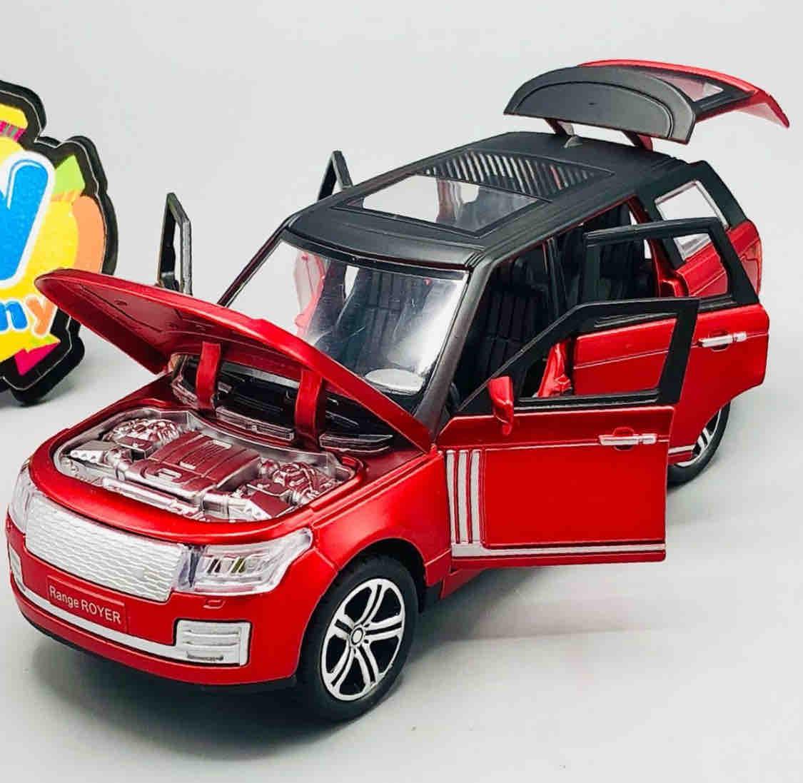 1:32 Range Rover Toy Car Metal Pull Back Diecast Car with Openable Door and Sound Light Gifts Toys for Kids (Red)