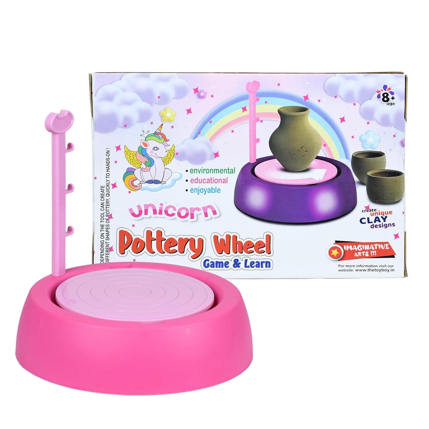 Kids Pottery Wheel Kit - Battery Operated Pottery Wheel & Painting Kit for Beginners with Modeling Clay, Sculpting Clay & Tools, Arts & Crafts Kids