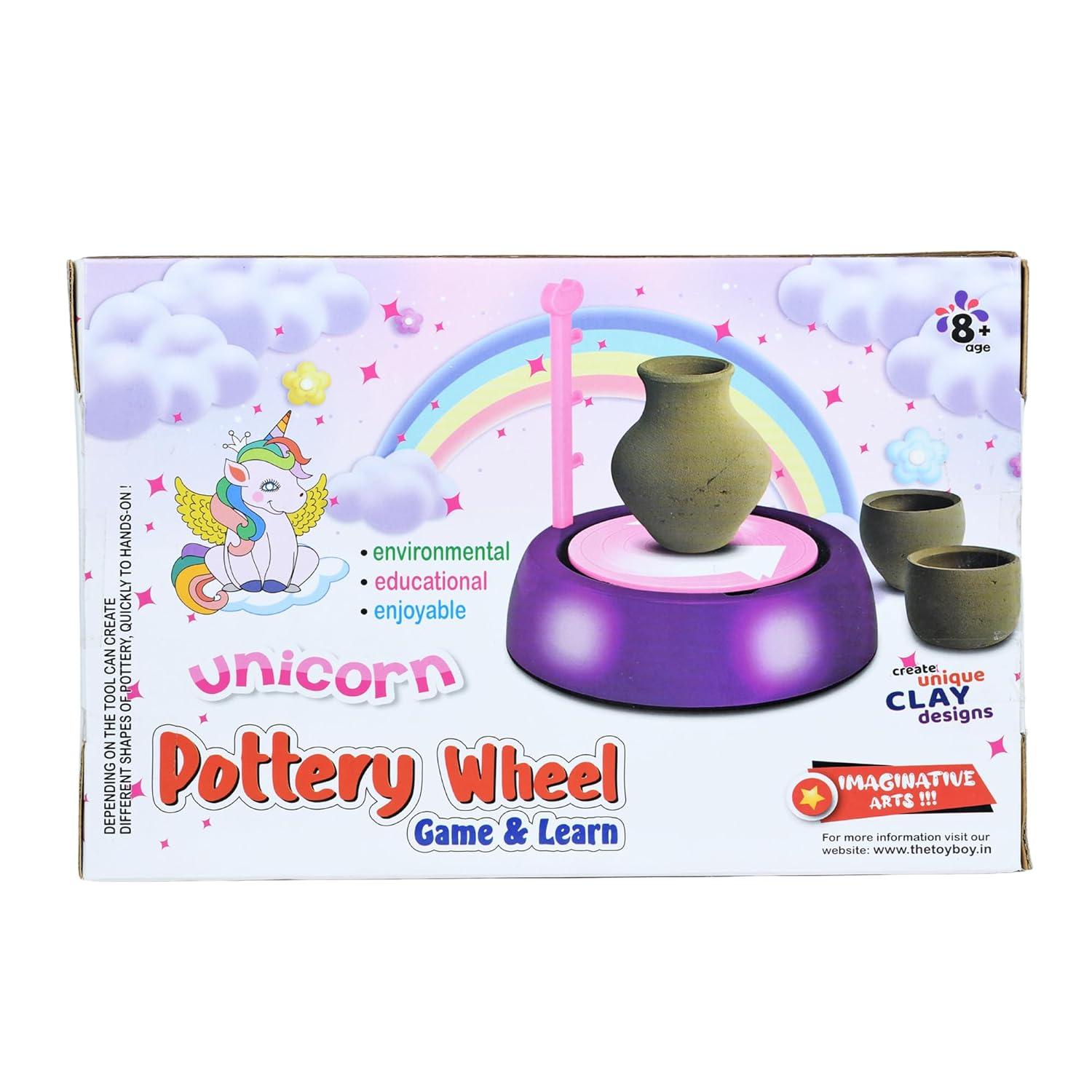 Kids Pottery Wheel Kit - Battery Operated Pottery Wheel & Painting Kit for Beginners with Modeling Clay, Sculpting Clay & Tools, Arts & Crafts Kids