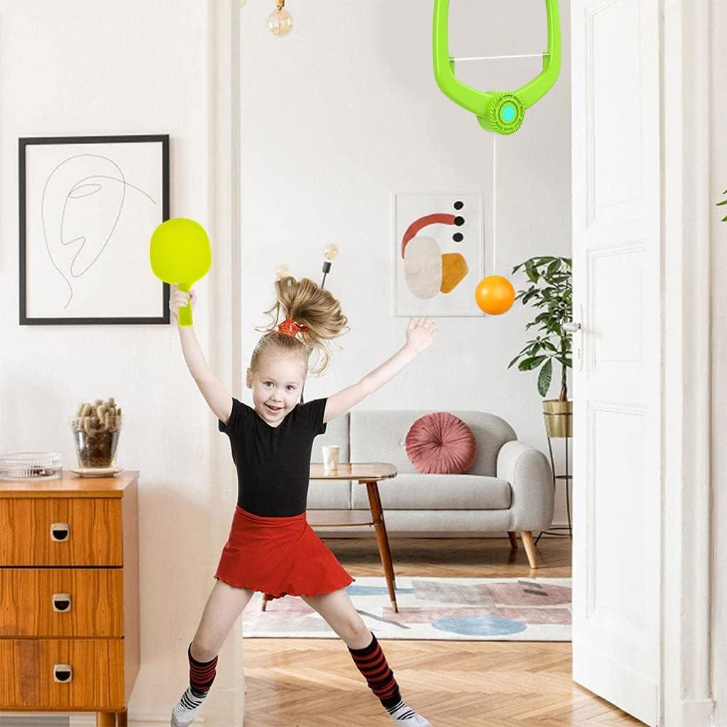 Hanging Table Tennis Trainer Ball Set Ping Pong Indoor Games for Kids | Interactive Fun with 2 Rackets and 5 Balls