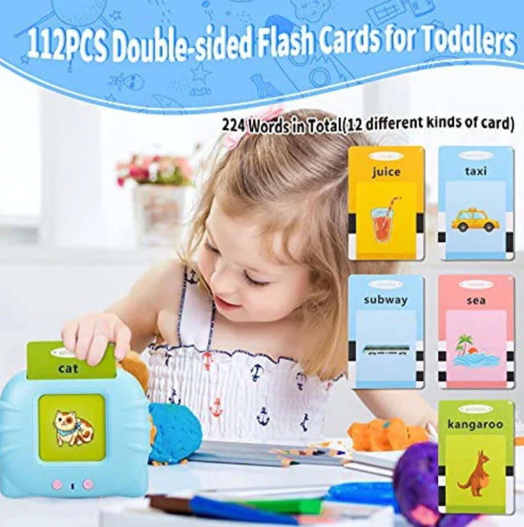 Talking Flash Card Learning Device Toy Early Learning 224 Words Sounds Music Playing Game - USB Rechargeable