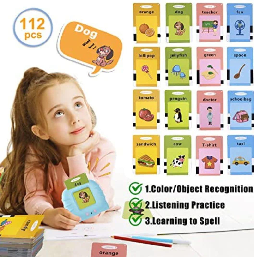 Talking Flash Card Learning Device Toy Early Learning 224 Words Sounds Music Playing Game - USB Rechargeable
