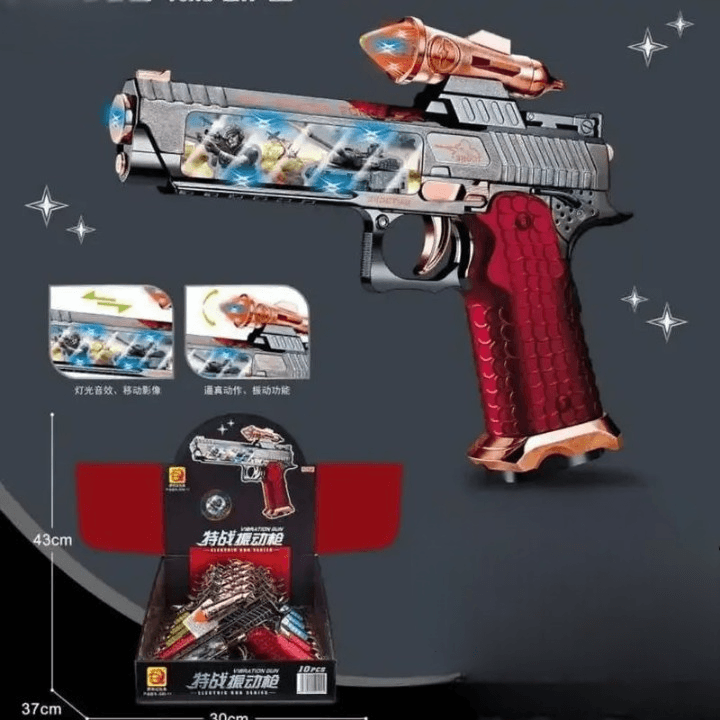 Toys Gun For Kids Vibration Electric Weapons Toy battery Operated Gun With Sound And Light - Pack Of 1