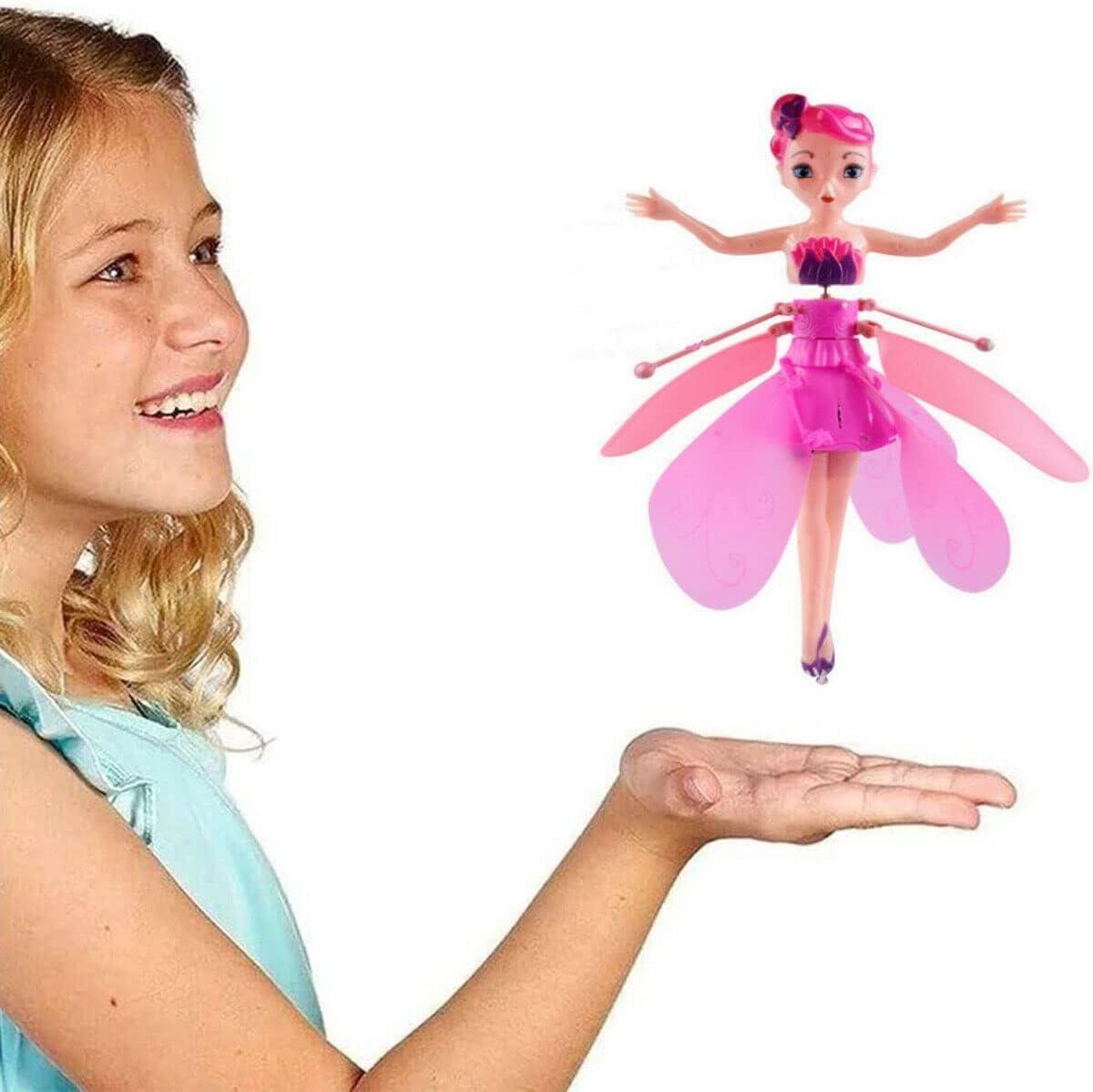 Magical Flying Fairy Doll, Hand Sensor Control, USB Powered Magic Flying Fairy, Sky Dancers Flying Toy, Rainbow Glitter Flying Princess Doll Indoor, Fairy Doll for Girls Boys (Random Color)