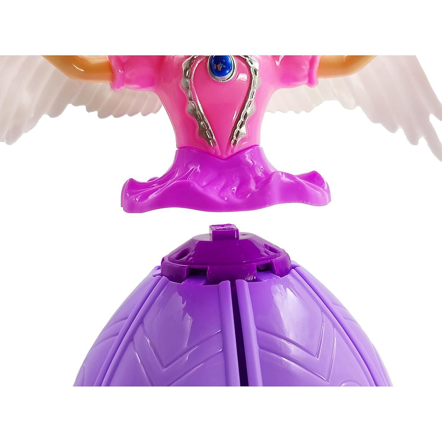 Angel Girl Doll Robot with Wings Musical 360° Rotating, Dancing, Flashing 4D Light with Music Sound for Kids