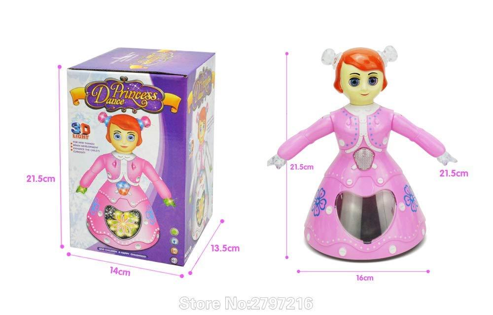 Dora Dancing Girl 360° Rotating Musical Dancing Toy with Colorful Flashing Lights
