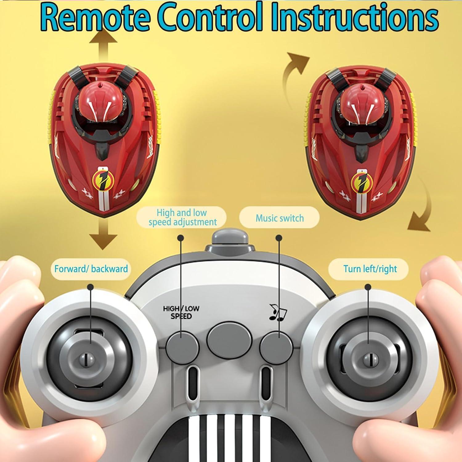 Road Rage RC Speed Bumper Cars, Mini Remote Controlled Ejector Vehicles, 2 Player Head to Head Battle, Crash into Opponents, 2.4 GHz, Red and Blue - Pack of 2 Car