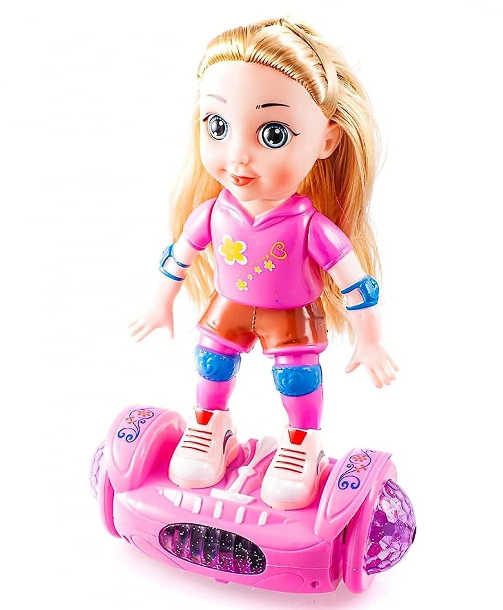 1Pcs Musical Dancing Girl Doll Activity Play Center Toy 360 Degree Rotating with Flashing Lights and Bump n Go Action Toys for Kids