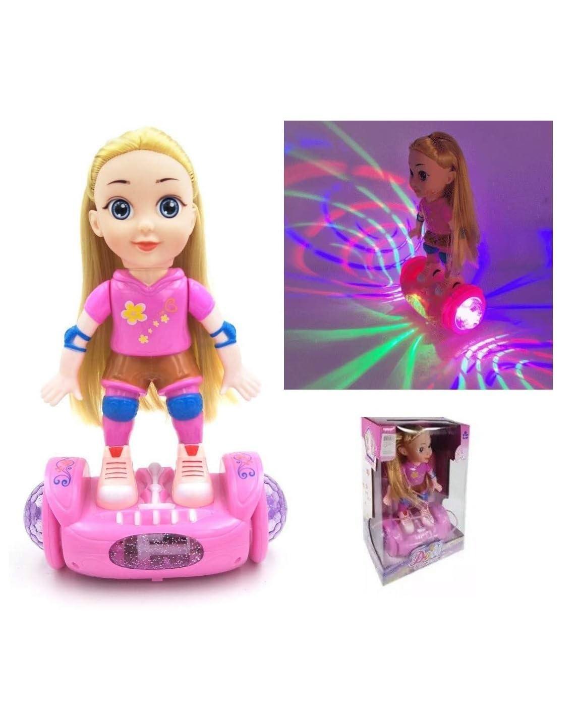 1Pcs Musical Dancing Girl Doll Activity Play Center Toy 360 Degree Rotating with Flashing Lights and Bump n Go Action Toys for Kids