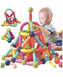 Magnetic Sticks Building Blocks Educational Stacking Toys with Magnetic Sticks Magnetic Balls and Magnetic Blocks for Kids (36 Pieces Multicolor)