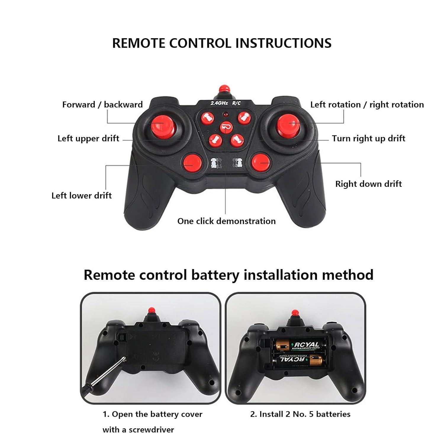 Remote Control Drift Stunt Car, Electric Watch Sensor Remote Control Car, Horizontal Drift, Stunt Spin with LED, 4WD Toys