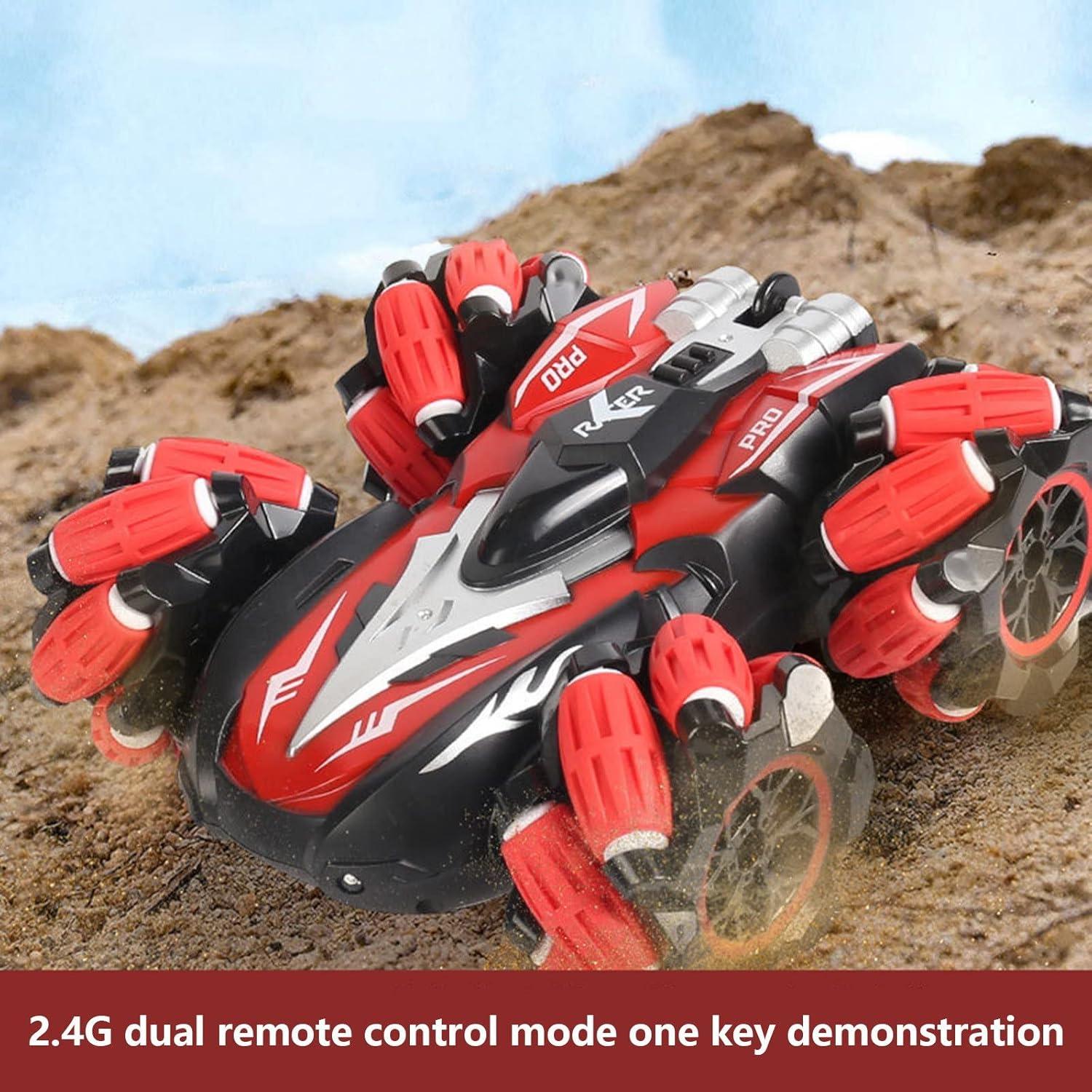 Remote Control Drift Stunt Car, Electric Watch Sensor Remote Control Car, Horizontal Drift, Stunt Spin with LED, 4WD Toys