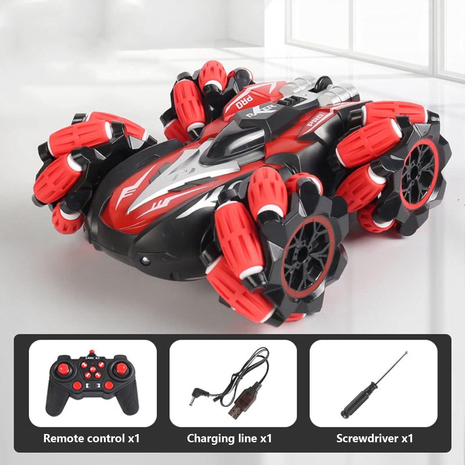 Remote Control Drift Stunt Car, Electric Watch Sensor Remote Control Car, Horizontal Drift, Stunt Spin with LED, 4WD Toys