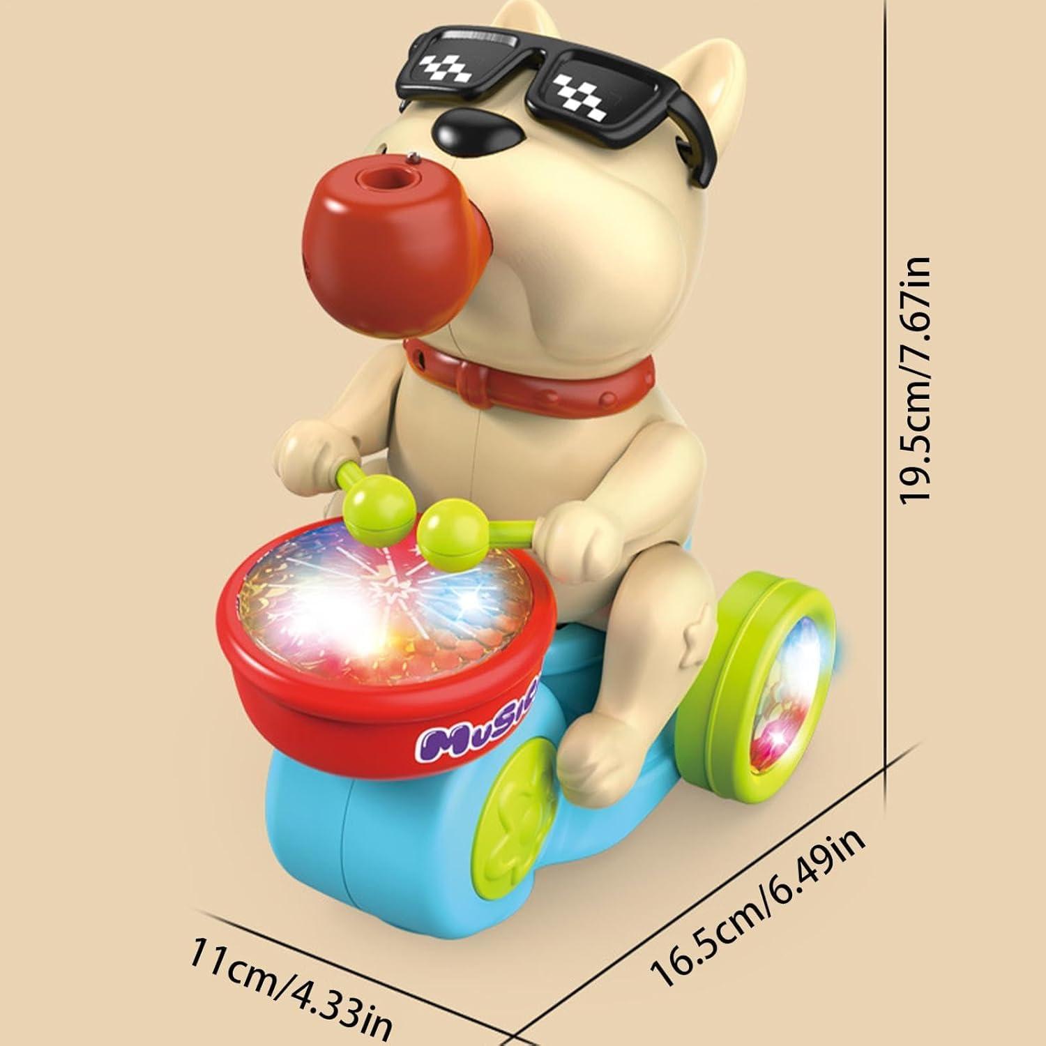 Musical Light-Up Spraying Drum Dog Toy for Kids | Musical Dog Drumming Toy – Fun and Interactive