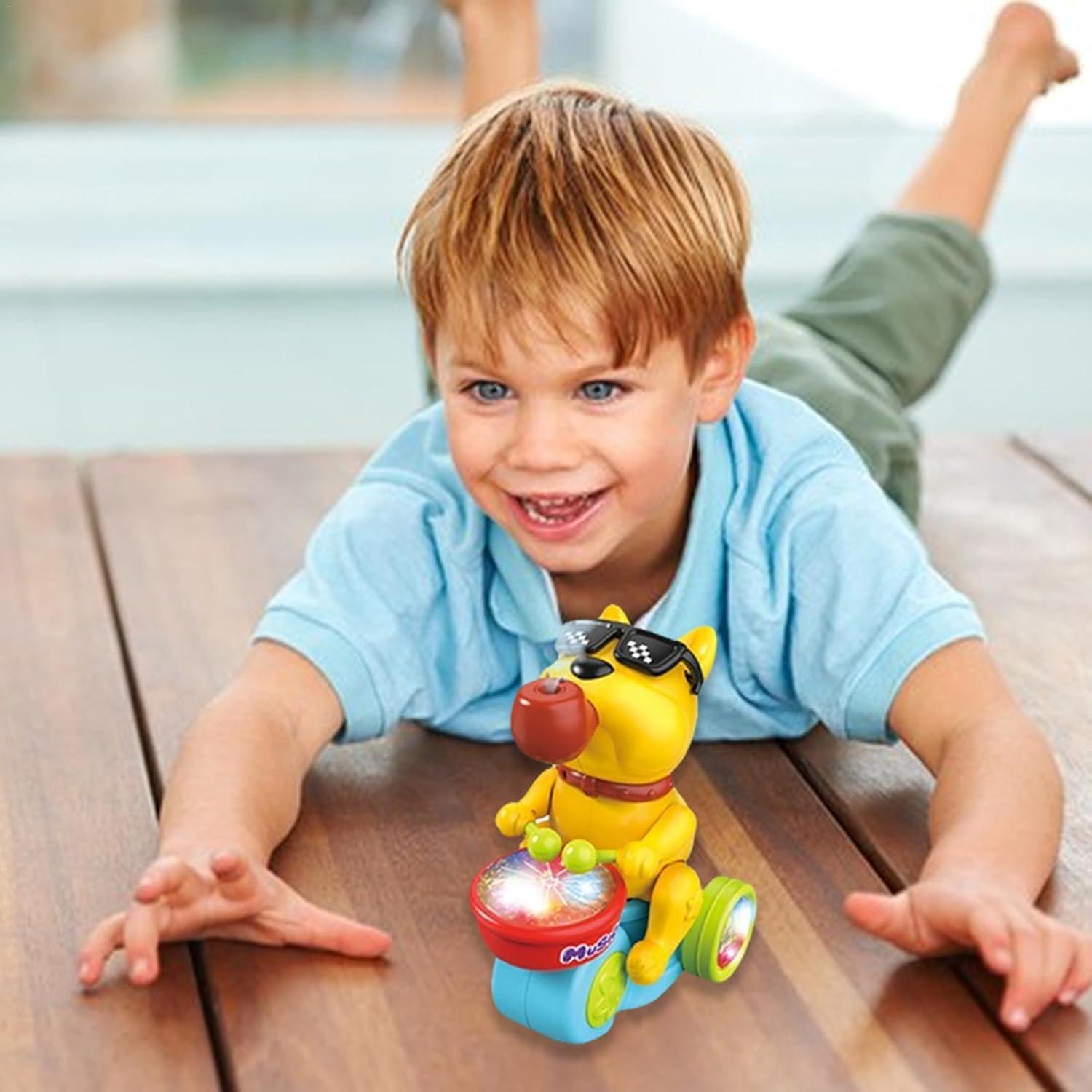 Musical Light-Up Spraying Drum Dog Toy for Kids | Musical Dog Drumming Toy – Fun and Interactive