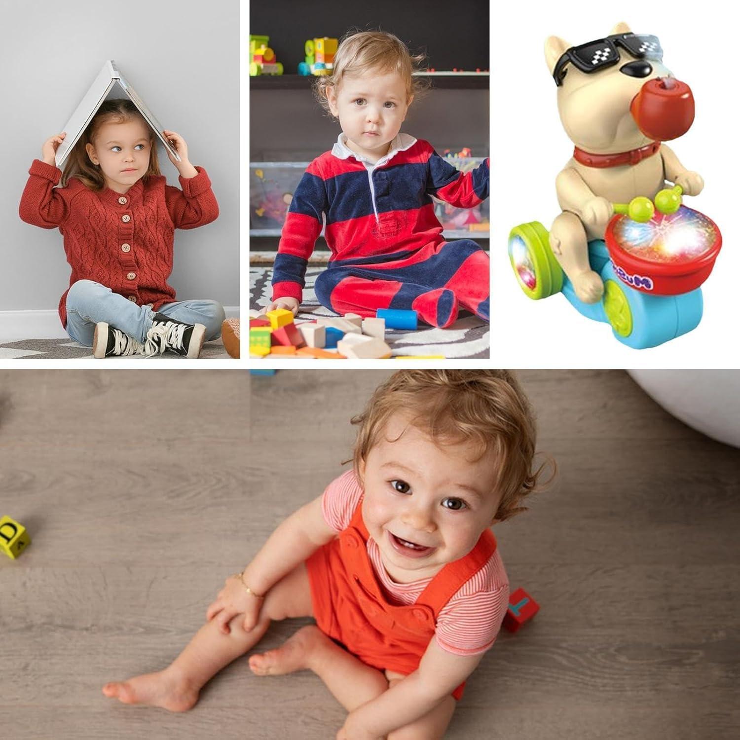 Musical Light-Up Spraying Drum Dog Toy for Kids | Musical Dog Drumming Toy – Fun and Interactive