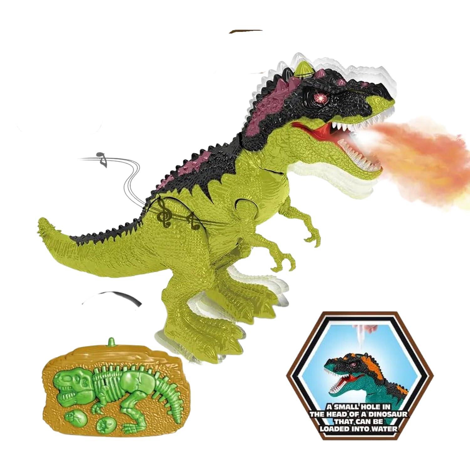 Kids 2.4Ghz Remote Control Multifunction RC Dinosaurs Battery Operated Toy Plastic Dinosaur Toys Simulated Walking Tyrannosaurus