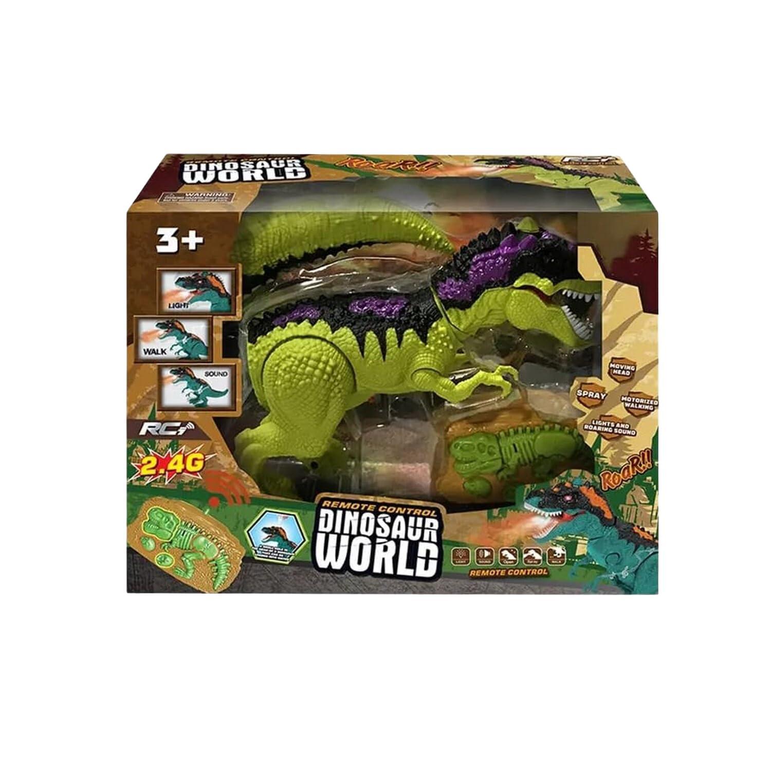 Kids 2.4Ghz Remote Control Multifunction RC Dinosaurs Battery Operated Toy Plastic Dinosaur Toys Simulated Walking Tyrannosaurus