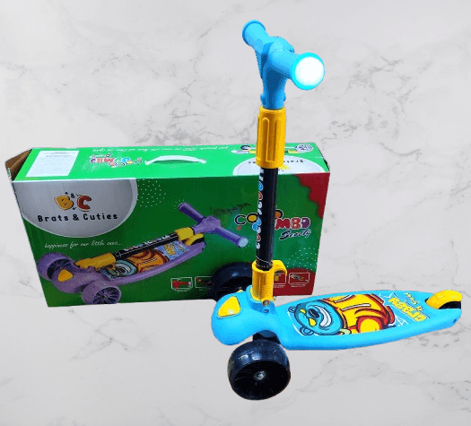 Kidoyz Jumbo Scooter for Kids 2 Wheels Steel Frame Large Foldable & Height Adjustable with Suspension Brake 2 Wheels Skate