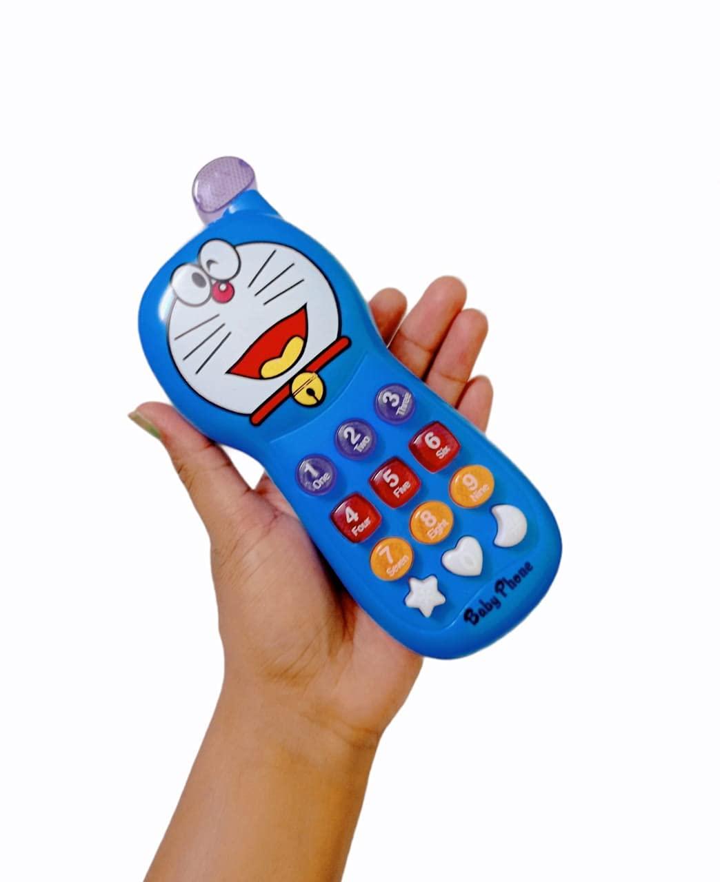 Doraemon Musical Mobile Button Phone Toy for Baby, Multicoloured - Pack of 1