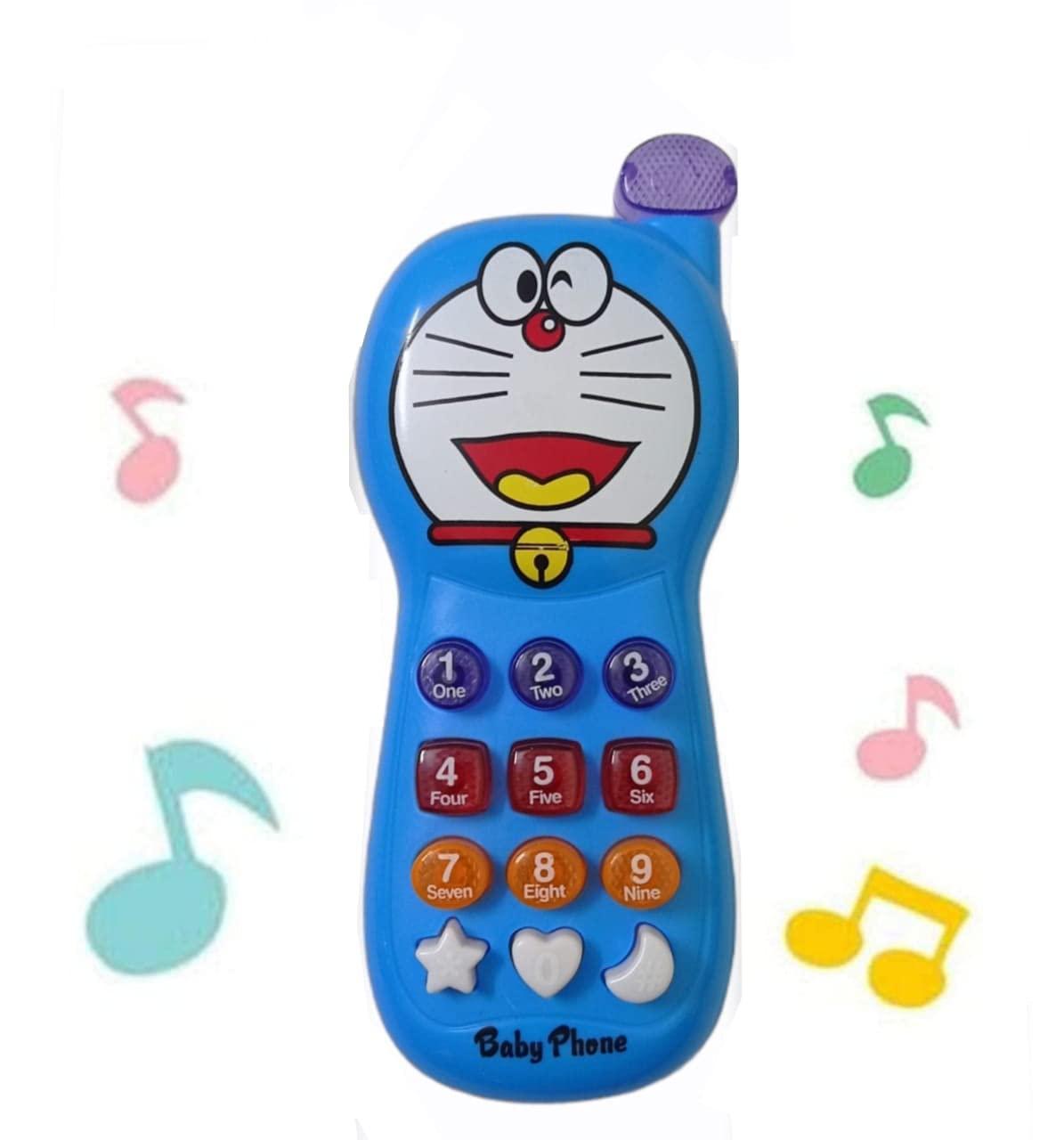 Doraemon Musical Mobile Button Phone Toy for Baby, Multicoloured - Pack of 1
